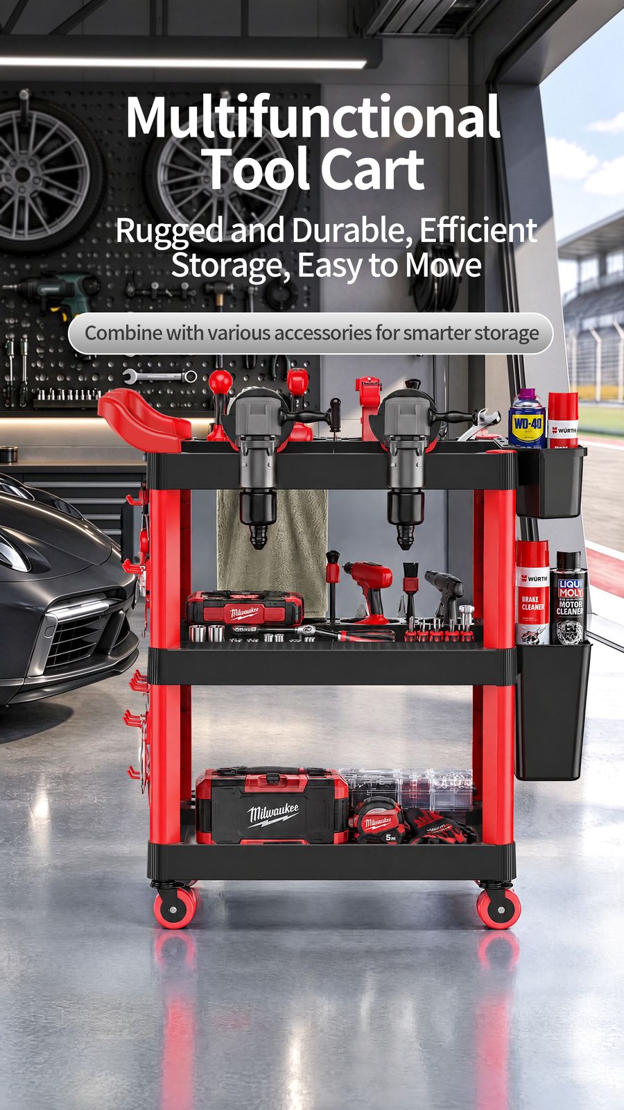 Cart configured for power tool storage