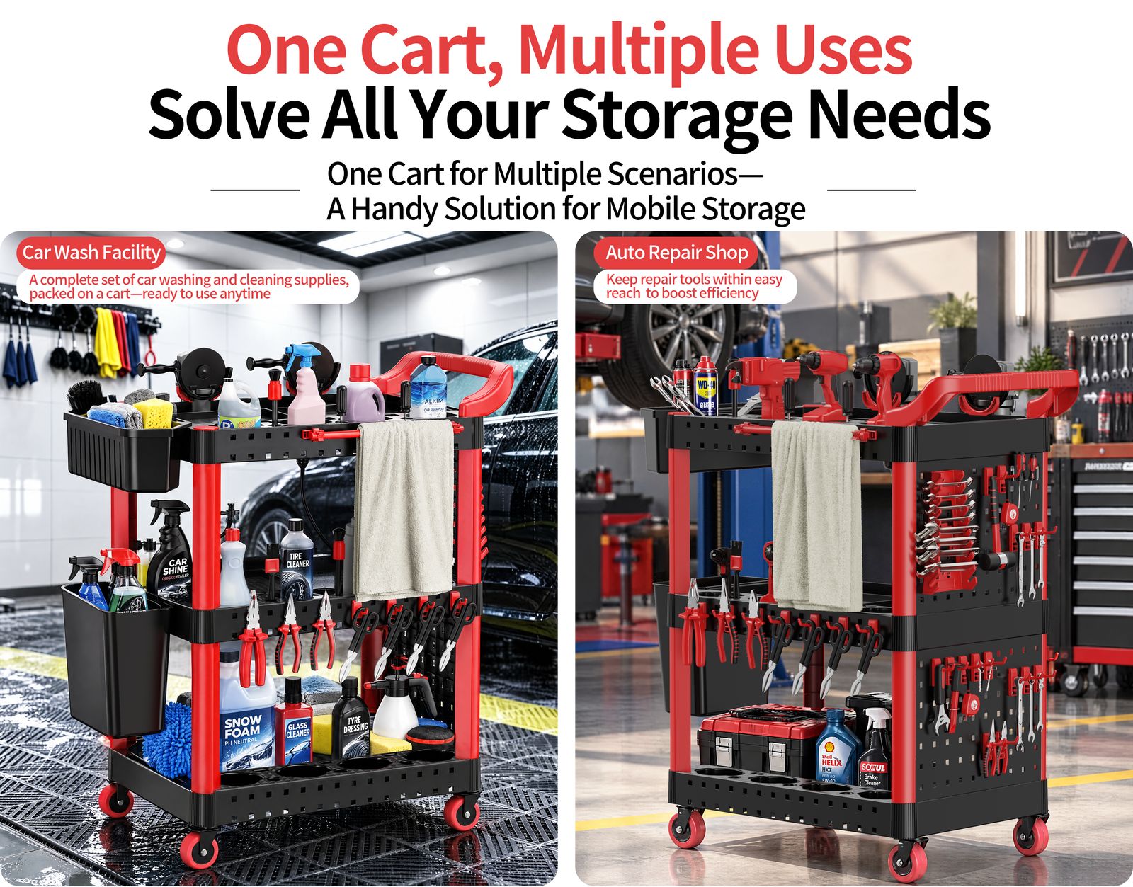 One cart for car wash and repair shop